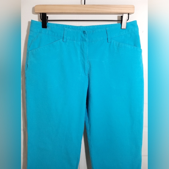 Lilly Pulitzer blue cotton spandex cropped pants, size 6 - Picture 3 of 7